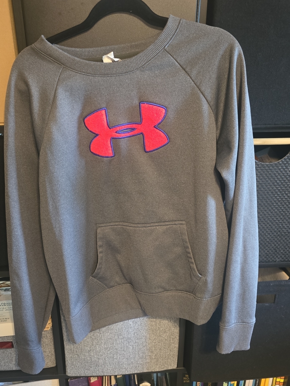 Under Armour Women's Gray Crewneck Sweatshirt with Pink Logo
